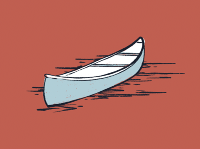 Canoe adventure brush canoe fish icon procreate river trout vintage water