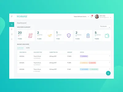 Dashboard - Exburse app dashboard design erp finance gradient icon logo management procreator sketch typography ui user interface ux vector web