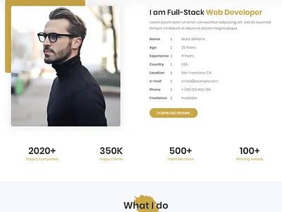Creative Resume/Portfolio HTML5 Template Landing Page Template cv resume cv template designer portfolio resume webdesign webdeveloper