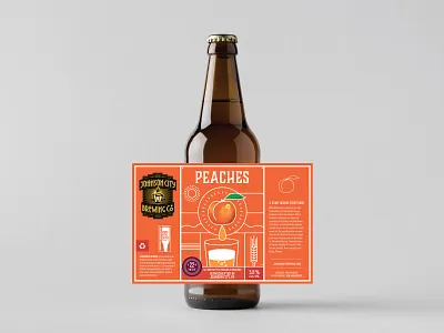 Johnson City Brewing Co. Label - Peaches beer beer bottle beer branding beer label beer label design brewing craftbeer illustration label labeldesign peaches tennessee tn