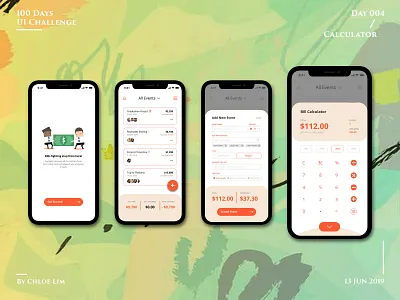 Daily UI | Day 004 :: Calculator 004 app calculator dailyui dailyui004 dailyuichallenge design illustration interface ios splitbill ui ux