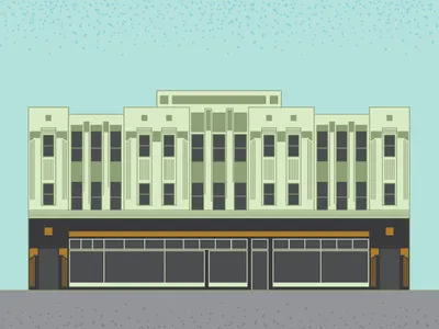 Chicago Bee Building architecture art deco chicago illustration library