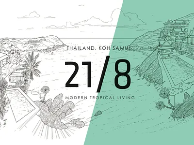 21/8 / Identity / 2015 design identity lineart tropical