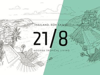 21/8 / Identity / 2015 design identity lineart tropical