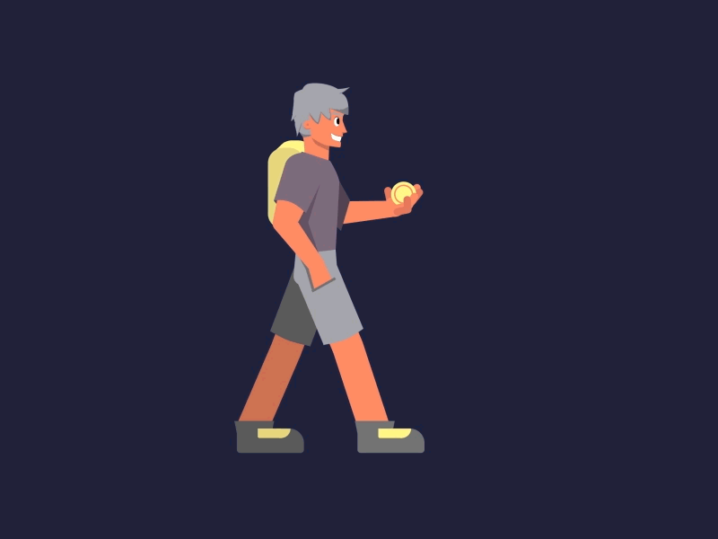Yoyo 2d after effects animated animation character design gif illustration illustrator motion graphics walk cycle yoyo