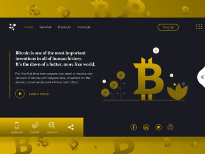 Bitcoin corporation adobe xd experience design hero design landing design mockup design ui ux design user experience design web design