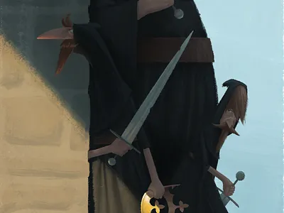 Stealing the Crown character design crown illustration lighting medieval shadow sword thief