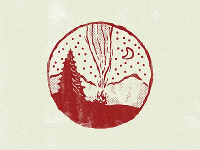 Summer Bonfire camping fire illustration outdoors personal red rough summer texture textured