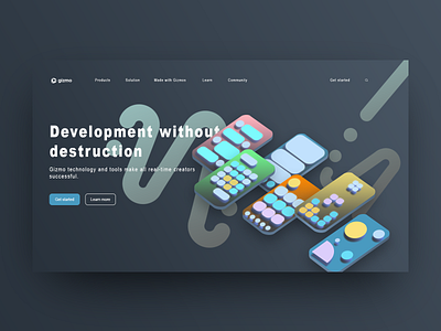 Gizmo branding creative design identity illustration minimal modern typography ui uiux ux vector web website