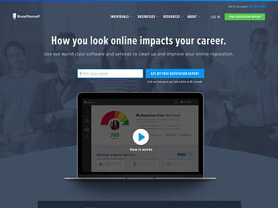 Brandyourself Homepage A/B Test Variant