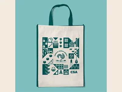 Franklin Farmers Market Tote For Dribbbs branding circles farmers market geometric illustration logo minimal modern rooster shapes tennessee tote totebag weather vane