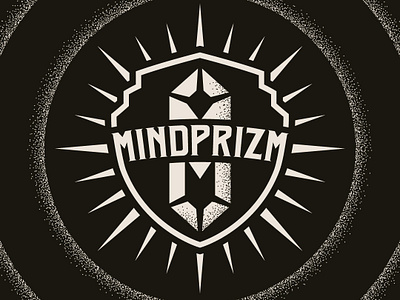 Mindprizm Shield Logo badge badge logo branding agency graphic design logo logotype retro typography