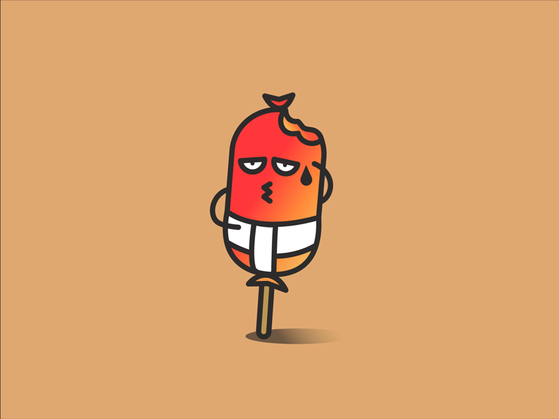 Hot Sausage aftereffects animation app art brand character character animation character design design doodle flat graphic design illustration illustrator minimal sketch symbol vector web website
