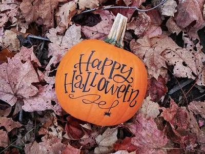 Happy Halloween autumn halloween lettering tangible typography