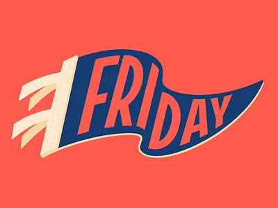 Facebook Stickers: Friday friday friyay illustration lettering pennant sticker type