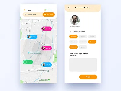 Meetup App UI android app dailyui design dribbble friends ios meet meet new people meetup minimal minimalism people tags ui ux
