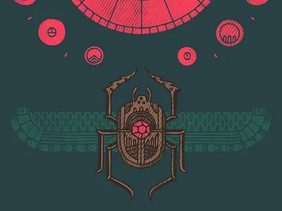Scarab ancient ancient egypt beetle blood circles gem geometry illustration insect tshirtdesign