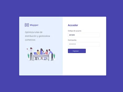Mapper Login design desktop login mapper purple ui web