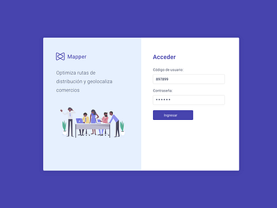 Mapper Login design desktop login mapper purple ui web