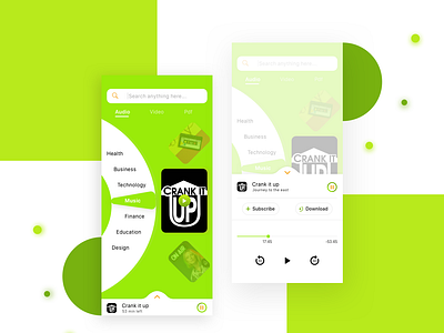 Podcast Concept App app app design clean clean ui clean ui design concept concept design design exploration ios iphone x minimal player ui podcast podcast app scroller selection simple ui ux