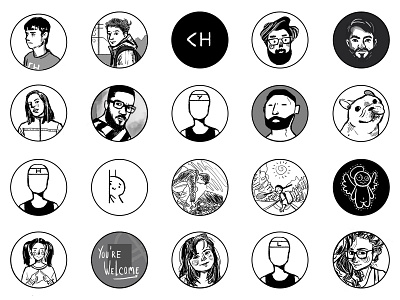 #26 Studio Life: Our later 20 followers black and white dribbblers followers illustration profile photo thank you