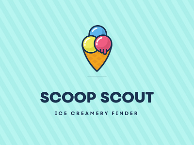 Scoop Scout Logo branding candy creamery finder ice cream ice cream cone illustration location logo logo design sweets