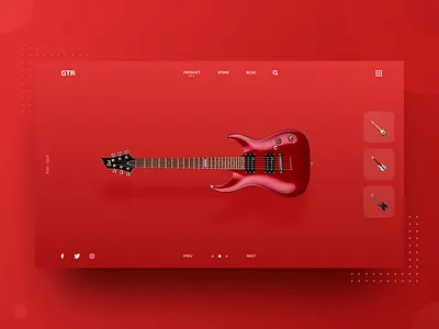 GTR Home Page Design Concept animation app color debut design digital dribbble guitar header homepage icon landingpage logo music red ui ux vector web website
