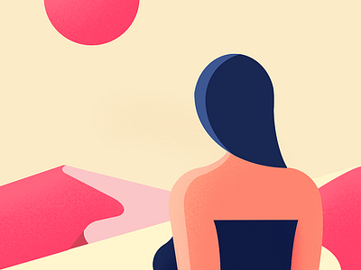 Contemplative Woman Close up 2d 2d flat illustration character illustration flat geometric illustration sun set woman woman icon woman illustration woman logo woman portrait woman sitting woman vector woman window