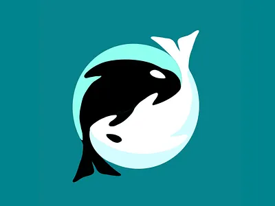 Whale yin yang animal bc canada illustration killer whale nature orca procreate vancouver island vector whale yin yang