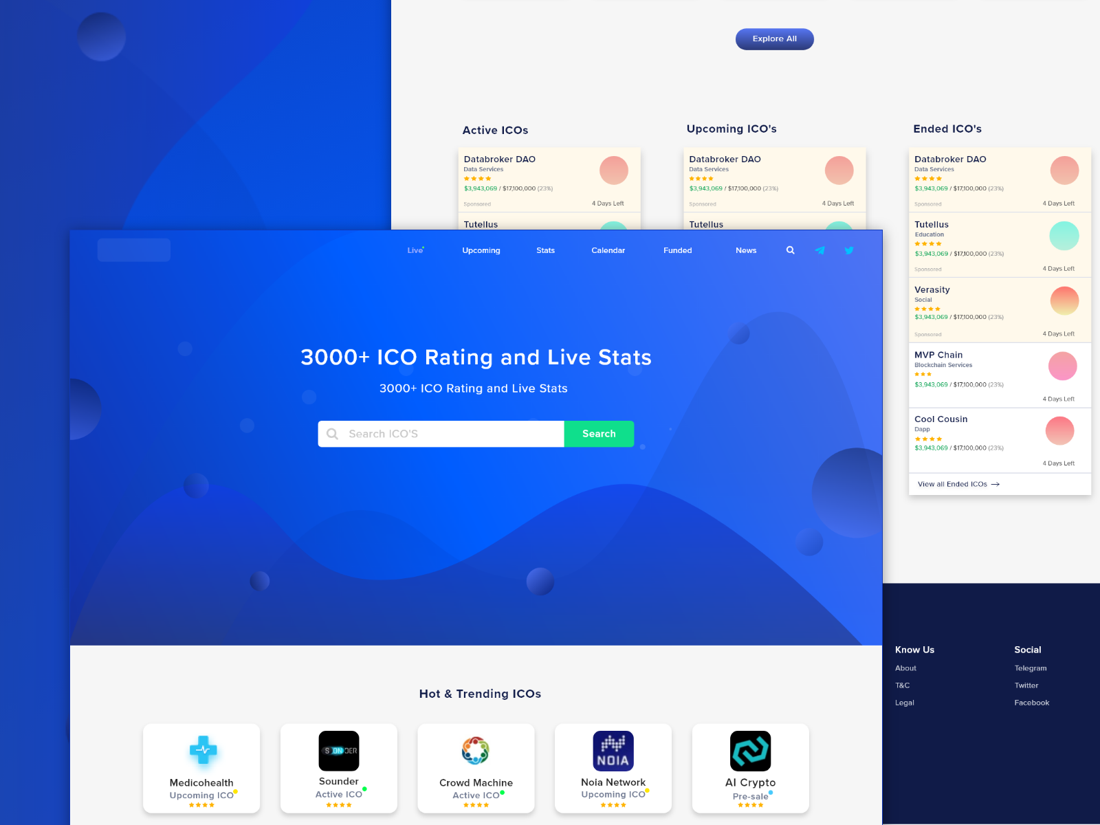 UI/UX Design for ICO Rating Website Concept by Sunweb on Dribbble