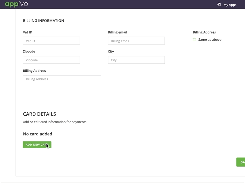 Card Payment Details accounts appivo creditcard debit card payment page payments
