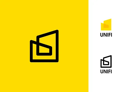 Unifi Real Estate Logo app branding branding design building business company design house icon inspiration logo logo design mobile app real estate start up startup u logo united vector yellow logo