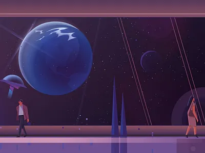 Once the ice caps have melted. 3d 3d animation after effects animation branding business business people character design digital illustration motion graphics planets purple software design space stars technology universe vector