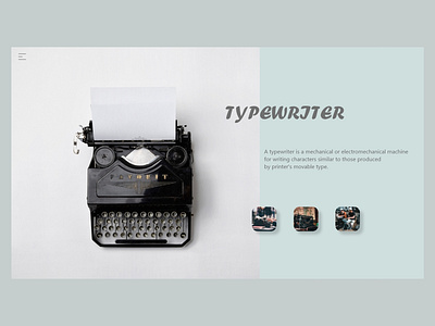 Typewriter adobe illustrator adobe photoshop adobe xd branding color graphic design icons logo minimal minimal art minimalism pantone typography ui ui design unsplash ux ux design web concept web design