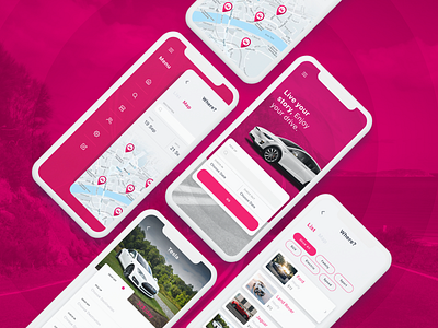 Marenta Car Rent App UI Kit app booking dark design ios iphonex light listing mobile sketch travel ui ux
