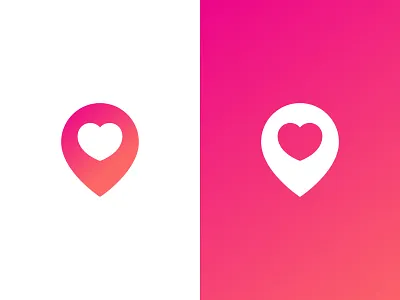 Pin + Heart clean colorful gradient heart logo logodesign logomark love mark modern pin simple