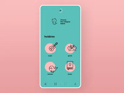 10 words: categories app clean design illustration typography ui