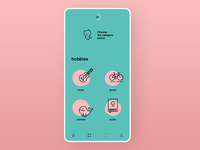 10 words: categories app clean design illustration typography ui
