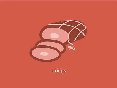 Food Health & Safety | Strings 2d food illustration kitchen meat slice strings vector