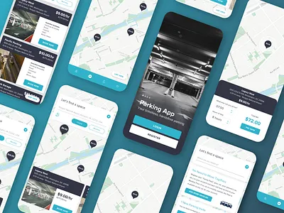 A Parking App adobe xd blue design mobile mobile app mobile app design mobile design onboarding parking parking app prototype splash screen ui ui design ui ux ux ux design wireframing
