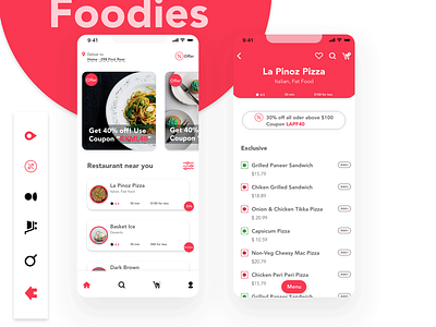 Online food delivery mockup app brand branding clean delivery delivery app design flat food food app icon illustration logo minimal mobile mobile app mobile design mobile ui ui ux
