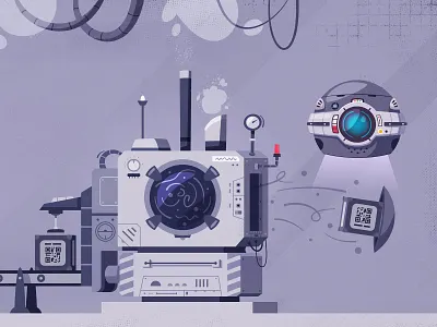 Conveyor pt.3 android art cartoon character comics cyber cyberpunk design drone flat future futuristic illustration mascot retro robot sci fi tech vector work