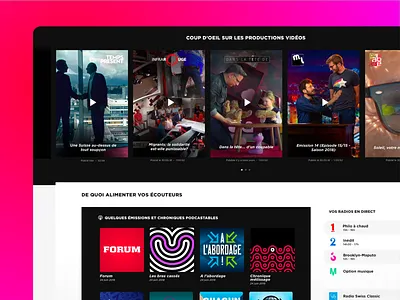 Swiss public service audiovisual company content coffee flat inspiration minimal swiss ui ux webdesign website