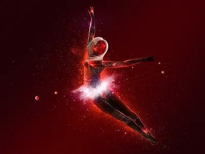Dance of the Planets: Mars astronaut atmosphere ballet body dancing dust fire fly galaxy mars planets rings stars women