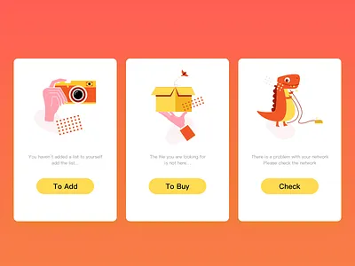 Empty state 向量 图标 恐龙 手 插图 断网 状态 盒子 相机 空 空状态 设计