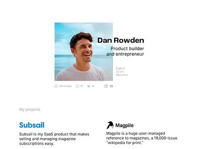 Personal update landing landing page logo profile