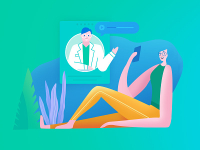 Banner design doctors illustration talking