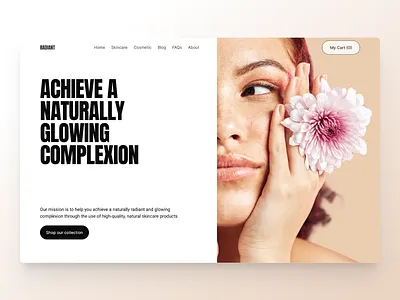 Skincare Landing Page animation branding concept cosmetics dailyui design jitter landingpage motion graphics skincare ui web design