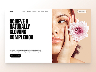 Skincare Landing Page animation branding concept cosmetics dailyui design jitter landingpage motion graphics skincare ui web design