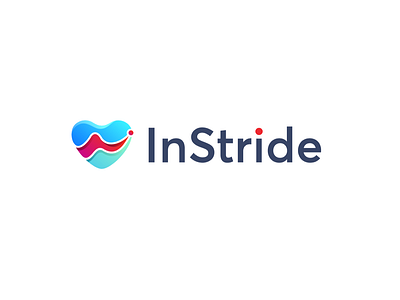 InStride Logo design 2d blue brand brand design branding clean cleaning flat healthcare healthcare app heart heart logo heartbeat illustration logo logo design logodesign logotype mobile app web app